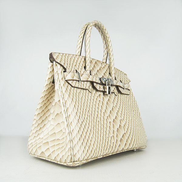 Replica Hermes Birkin 30CM Fish Veins Leather Bag Beige 6088 On Sale - Click Image to Close